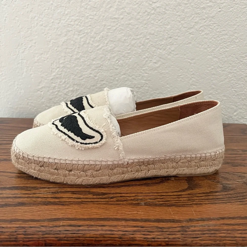 Zadig & Voltaire Canvas Espadrilles Off White Cotton Canvas Wings Size 40